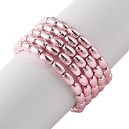 Electroplate Beads Strands, Oval, Pink, 4.5x3mm, Hole: 0.8mm, about 94~99pcs/strand, 16.93~18.11''(43~46cm)(EGLA-H104-02G)