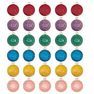 Alloy Enamel Pendants, Flat Round with Rune, Mixed Color, 23x19.5x2mm, Hole: 2mm, 6 colors, 5pcs/color, 30pcs/box(ENAM-CA0001-02G)