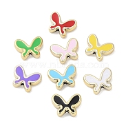 Plating Resin Butterfly Beads, with Enamel, Mixed Color, 15.5x20x5mm, Hole: 2mm(RESI-U007-03)