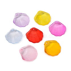 Transparent Acrylic Pendants, Shell, Mixed Color, 26x26x6mm, Hole: 3mm(X-TACR-R15-M)