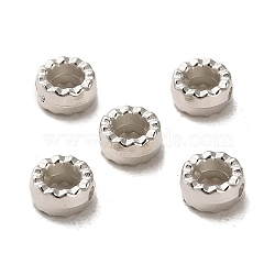 CCB Plastic Beads Frames, Flat Round, Platinum, 6x3mm, Hole: 1.2mm(CCB-A001-01P)