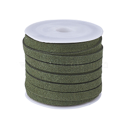 Faux Suede Cord, Faux Suede Lace, Olive, 5x1.5mm, about 5.46 yards(5m)/roll, 25rolls/bag(LW-R003-5mm-1138)