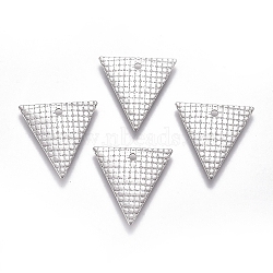 Tarnish Resistant 304 Stainless Steel Pendants, Laser Cut, Triangle, Stainless Steel Color, 13.5x13x0.4mm, Hole: 1.2mm(STAS-G227-11P)