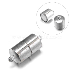 Column Brass Magnetic Clasps, Nickel Free, Platinum, 28x11mm, Hole: 1mm(KK-D443-C-P-NF)