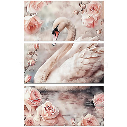 3 Sheets 3 Styles PVC Waterproof Decorative Stickers, Self Adhesive Decals for Furniture Decoration, Swan, 300x150mm, 1 sheet/style(DIY-WH0404-367)