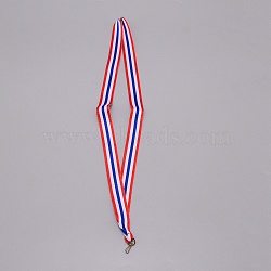 Polyester Ribbon Medal Strap, with Iron Clasp, Red, 445x21x0.5mm(AJEW-WH0241-26N)