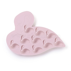 Food Grade Silicone Molds, Fondant Molds, For DIY Cake Decoration, Chocolate, Candy, UV Resin & Epoxy Resin Jewelry Making, Flamingo Shapes, Pink, 208x160x14.5mm, Flamingo: 34.5x29.5mm(X-DIY-I021-40)