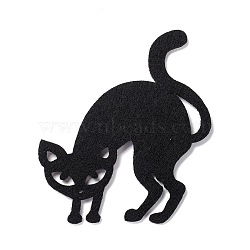 Wool Felt Cat Party Decorations, Halloween Themed Display Decorations, for Decorative Tree, Banner, Garland, Black, 91x102x2mm(AJEW-P101-05B)