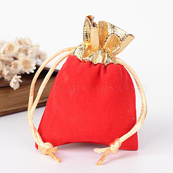 Rectangle Velvet Jewelry Bag, Red, 9x7cm(X-TP-R001-7x9-02)