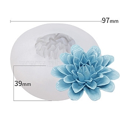 Food Grade Three Trust Flower DIY Candle Silicone Molds, for Candle Making, White, 9.7x3.9cm(PW-WG38162-15)