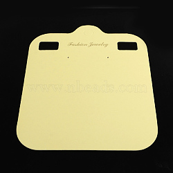 Rectangle Shape Cardboard Necklace Display Cards, Light Khaki, 210x175x1mm(CDIS-Q001-14B)