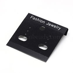 Plastic Earring Display Card, Rectangle, Black, Size: about 52mm long, 50mm wide.(BCOF-S018)