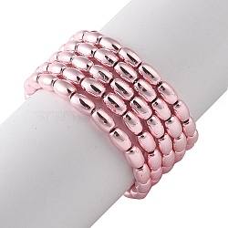 Electroplate Beads Strands, Oval, Pink, 4.5x3mm, Hole: 0.8mm, about 94~99pcs/strand, 16.93~18.11''(43~46cm)(EGLA-H104-02G)