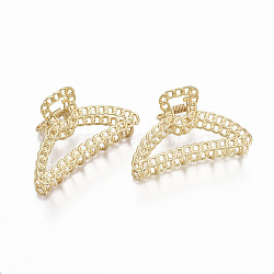 Alloy Claw Hair Clips, Long-Lasting Plated, Half Round, Golden, 70.5x41.5x45mm(X-PHAR-T002-02G)