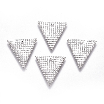 304 Stainless Steel Pendants, Laser Cut, Triangle, Stainless Steel Color, 13.5x13x0.4mm, Hole: 1.2mm