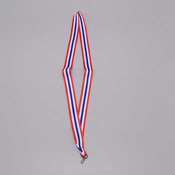 Polyester Ribbon Medal Strap, with Iron Clasp, Red, 445x21x0.5mm