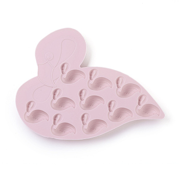 Food Grade Silicone Molds, Fondant Molds, For DIY Cake Decoration, Chocolate, Candy, UV Resin & Epoxy Resin Jewelry Making, Flamingo Shapes, Pink, 208x160x14.5mm, Flamingo: 34.5x29.5mm