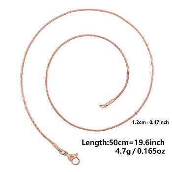 1.2MM Unisex 304 Stainless Steel Snake Chains Necklaces