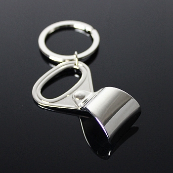 Alloy Keychains, Pop Tab Pendant Keychain, Platinum, 5.2x3.2cm