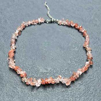 Cherry Quartz Glass Chip Beaded Necklaces for Women