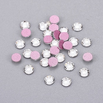 Glass Rhinestone Cabochons, Grade AA, Flat Back & Faceted, Half Round, Crystal, SS10, 2.7~2.8mm, about 1440pcs/bag