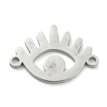 304 Stainless Steel Hollow Connector Charms, Eye Links, Stainless Steel Color, 13x19x1mm, Hole: 1.5mm