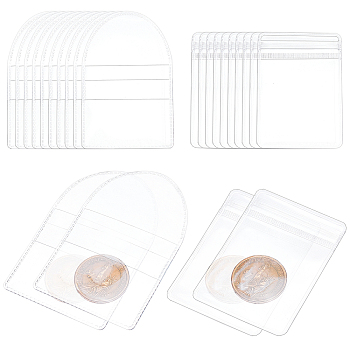 100Pcs 2 Style PVC Transparent Plastic Bags, None Pattern, Clear, 7.1~8.6x5~5.6x0.08~0.15cm, 50pcs/style