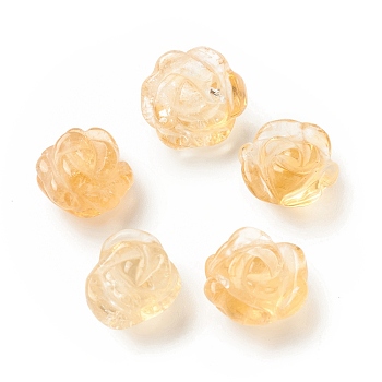 Natural Citrine Beads, Flower, 12~16x11.5~15x7~11mm, Hole: 0.8~1mm