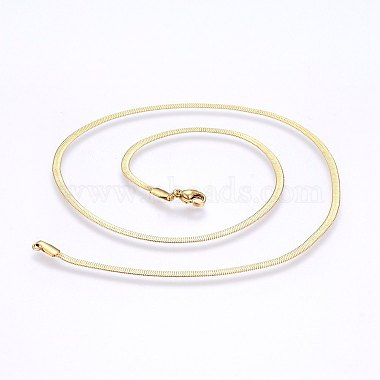 304 Stainless Steel Herringbone Chain Necklaces(MAK-L015-13G)-2