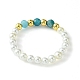 3Pcs 3 Style Natural Pearl & Moss Agate & Apatite Beaded Stretch Rings(RJEW-TA00099)-5
