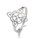 Sailor's Knot 304 Stainless Steel Hollow Adjustable Ring for Women(RJEW-E073-04P)-1