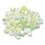 Opaque Acrylic Beads, Mixed Shapes, Medium Aquamarine, 11~23x12.5~30x2.5~10.5mm, Hole: 1~2mm(OACR-H039-03E)