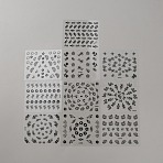 Plastic Nail Art Stickers, Flower, Black, 52x62x0.3mm, sticker: 4~11x4~10mm, 10pcs/set(MRMJ-WH20004-19C)