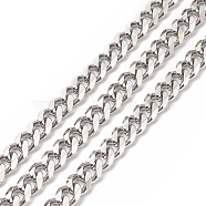 Non-Tarnish 304 Stainless Steel Cuban Link Chains, Faceted, Unwelded, Stainless Steel Color, Link: 8x6.5x1.5mm(CHS-XCP0001-10)