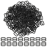 240Pcs Iron Slider Buckles, Adjustable Buckle Fasteners, For Webbing, Strapping Bags, Garment Accessorie, Black, 11x13x1mm(DIY-CA0006-04B)