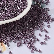 Baking Paint Glass Seed Beads, Cylinder, Dark Orchid, 2.5x2mm, Hole: 1.4mm, about 45359pcs/pound(SEED-S042-15A-14)