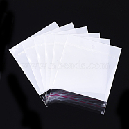 Pearl Film Cellophane Bags, OPP Material, Self-Adhesive Sealing, with Hang Hole, Rectangle, White, 13.5~14x10cm, Unilateral Thickness: 0.045mm, Inner Measure: 8.5~9x10cm(OPC-S019-03D)