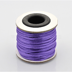 Macrame Rattail Chinese Knot Making Cords Round Nylon Braided String Threads, Mauve, 2mm, about 10.93 yards(10m)/roll(X-NWIR-O001-A-09)