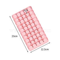 DIY Silicone Molds, Fondant Molds, Resin Casting Molds, for Chocolate, Candy, UV Resin & Epoxy Resin Craft Making, Pink, 230x123x10mm(PW-WG44780-01)