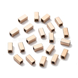 Ion Plating(IP) 304Stainless Steel Beads, Cuboid, Rose Gold, 6x3x3mm, Hole: 1.8mm(STAS-F205-07RG-A)