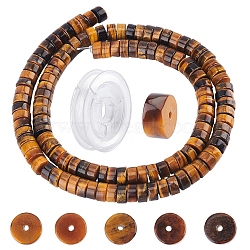 DIY Stretch Bracelets Making Kits, Including 1 Strand Column Natural Tiger Eye Beads Strands and 1 Roll Strong Stretchy Beading Elastic Thread, 6~6.5x3.5mm, Hole: 1mm, about 118pcs/strand, 15.5~15.7 inch(39.5~40cm)(DIY-SC0015-85)