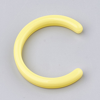 Resin Cabochons, Letter C, Yellow, 44x39x7mm