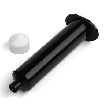 Plastic Dispensing Syringes, with Piston, Black, 118x45x29mm, Hole: 2mm, Piston: 23x17mm, Capacity: 30ml(1.02 fl. oz)