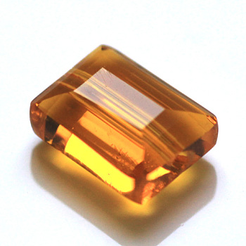 Imitation Austrian Crystal Beads, Grade AAA, Faceted, Rectangle, Orange, 6x8x4mm, Hole: 0.7~0.9mm
