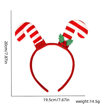 Christmas Plastic Hair Bands, Hair Accessories for Party Prop Decorations, Candy Cane, 200x195mm