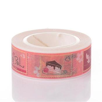 Dessert DIY Scrapbook Decorative Paper Tapes, Adhesive Tapes, Colorful, 15mm, 10m/roll
