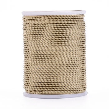 Round Waxed Polyester Cord, Taiwan Waxed Cord, Twisted Cord, Tan, 1mm, about 12.02 yards(11m)/roll