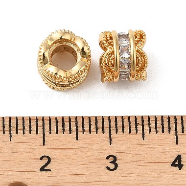 Rack Plating Brass Cubic Zirconia European Beads(KK-K349-10G)-4