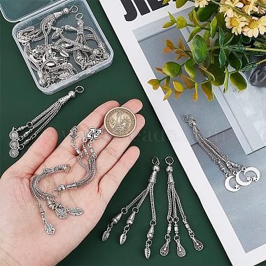 Chgcraft 12 pcs 6 style tibétain alliage chaîne gourmette gland gros pendentifs(FIND-CA0006-72)-3