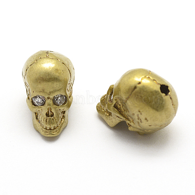 Unplated Clear Skull Brass Beads